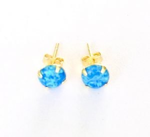 australian blue opal earrings