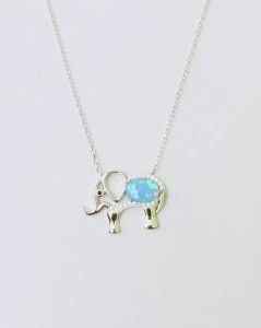 Blue Australian Opal Sterling Silver Necklace