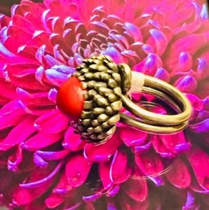 Red Coral Chrysanthemum Flower Left Side View