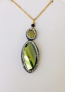 stainless steel changeable stone pendant