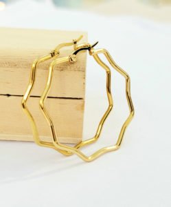 Hoop-octagonal earrings
