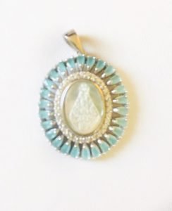 Indonesian made Caneo Pearl of Mother Aqua Marine Pendant Sterling Silver 925