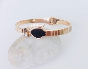 stain steel bracelet Onix/Clear Cubic Zirconia stone