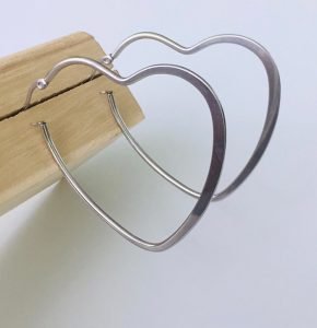 beautiful silver color hoop earrings for women