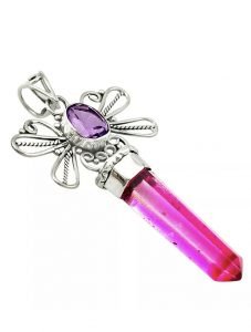 pink color aura pendant in white backgorund