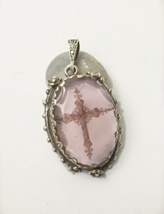 Paint Resin Cross Medal Pendant Sterling Silver 925