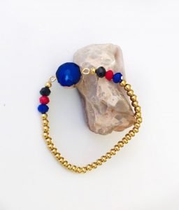 stainless steel wristband on the stone white background