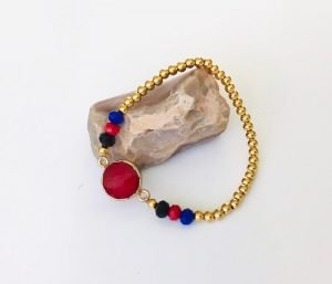 red agate stone stainless steel 316 bangle