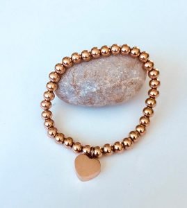 women's stainless steel gold color heart shapebracelet