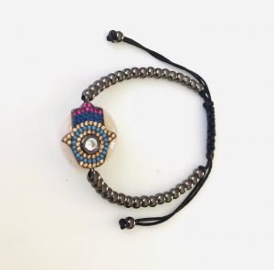 hand of fatima bracelet black color
