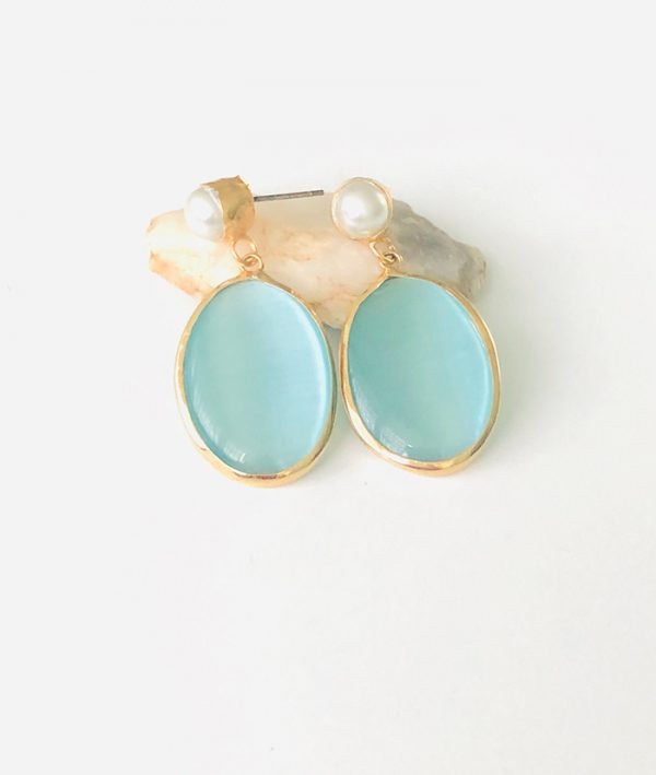 baby bule teardrop earrings