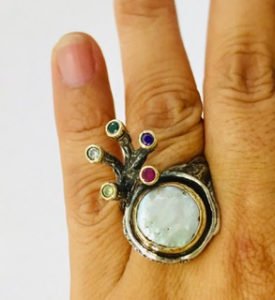 a stone ring in the white