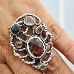 Adjustable Zultanite Aquamarine Sterling Silver Ring