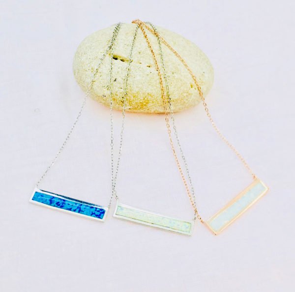 there different opal stone necklaces