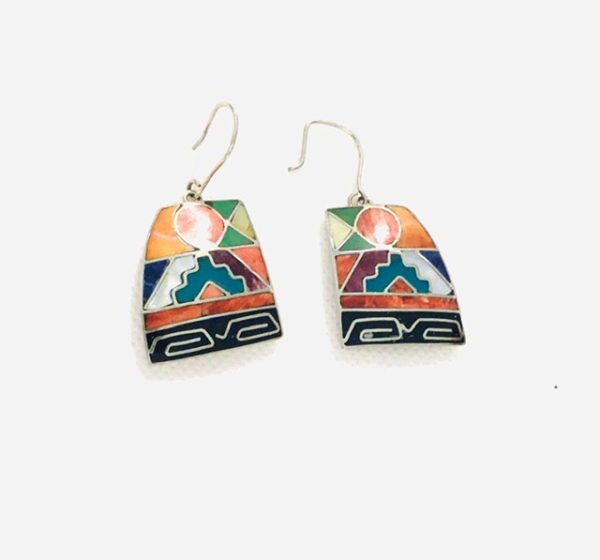 a pair of gemstone earrings in bolvian aymara