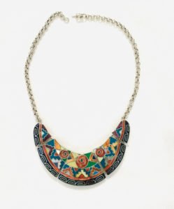 multi colorful mosaic necklace from Bolivia