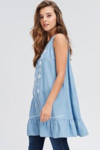 sleeves floral embriodered dress