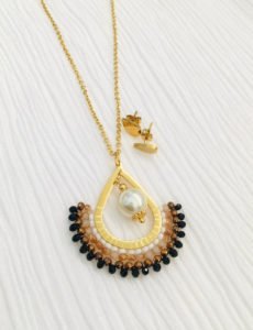 miyuki crystal beads necklace and earrings