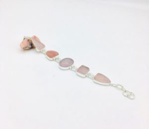 rose quartz stone bracelet long view