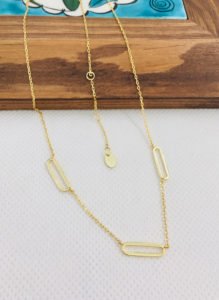 trendy gold necklace silver 925 material with chain
