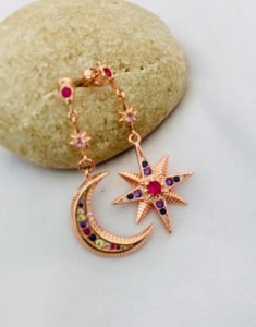 gold rose tear drop earrings for women