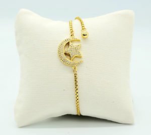 crescent moon bracelet gold color