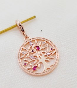 gold rose medallion pendant