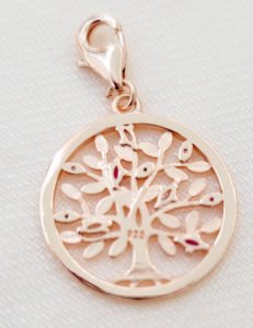 gold rose silver pendant