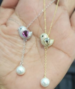 two baby birds on displaying