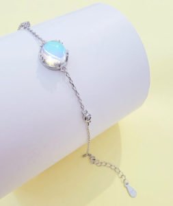 white color aurora bracelet silver