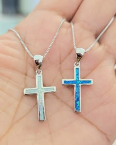 two necklaces made of australian opal