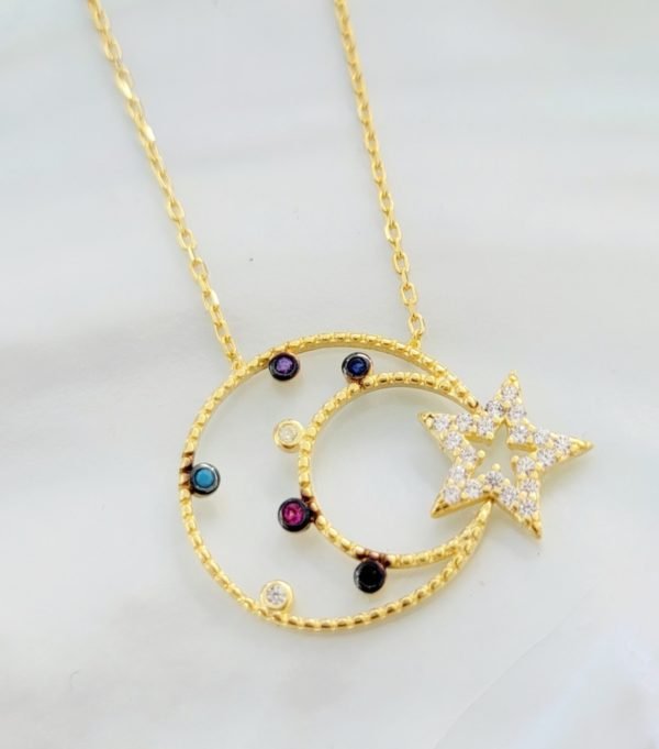 Half Moon Sterling Silver 925 Necklace - Image 4