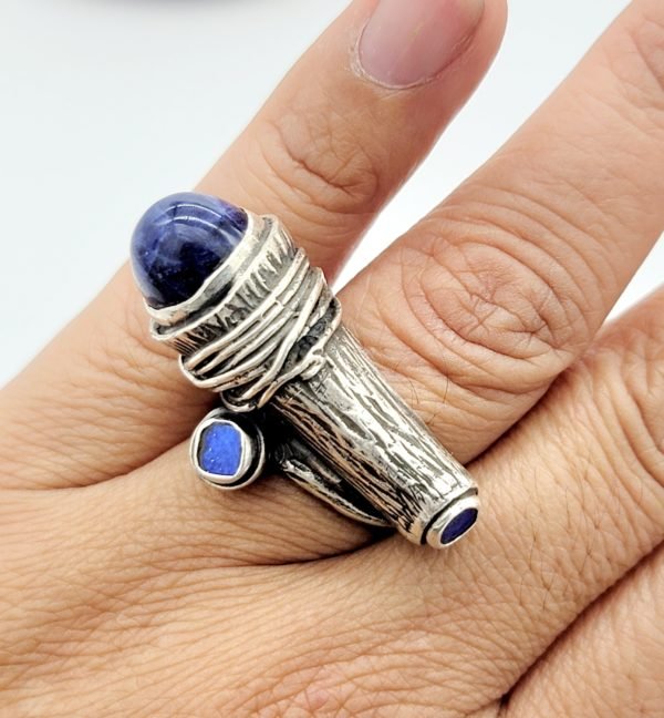 Exquisite Lapis Lazuli Stone Ring Sterling Silver 925