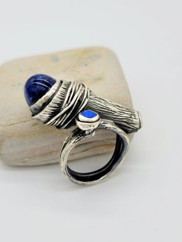 Exquisite Lapis Lazuli Stone Ring Sterling Silver 925 - Image 2