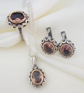sultanite set earring, pendant and ring