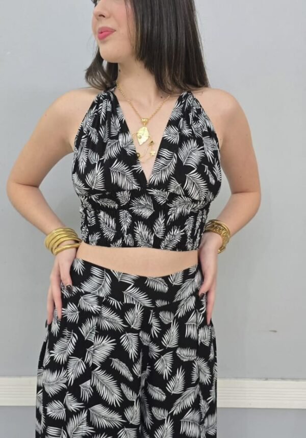 Perla Set Pant Crop Halter Top - Image 3