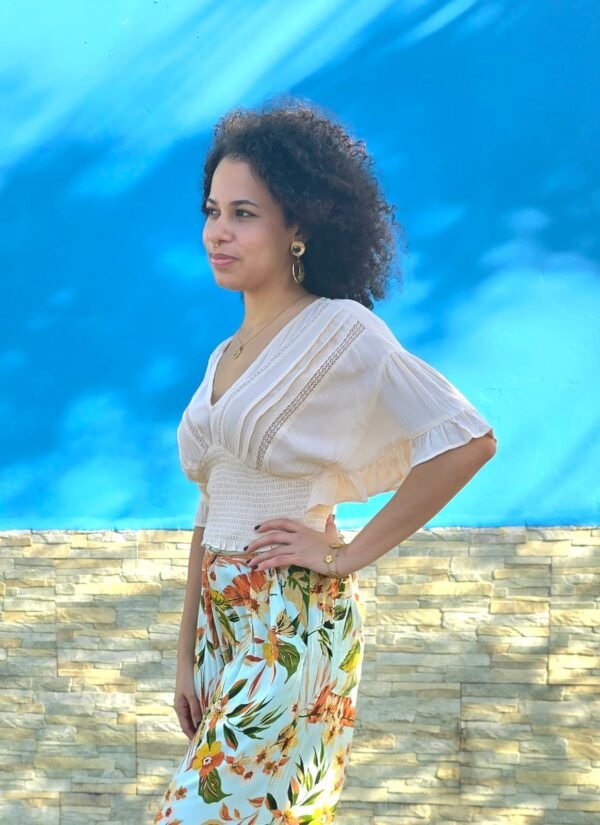 Sasmita V-Neckline Flutter Sleeve Top - Image 3