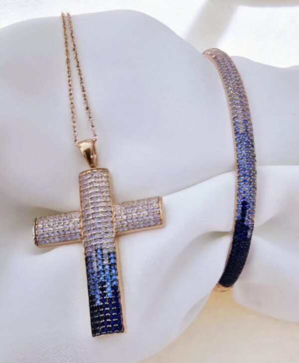 Set Cross Pendant Necklace And Bracelet