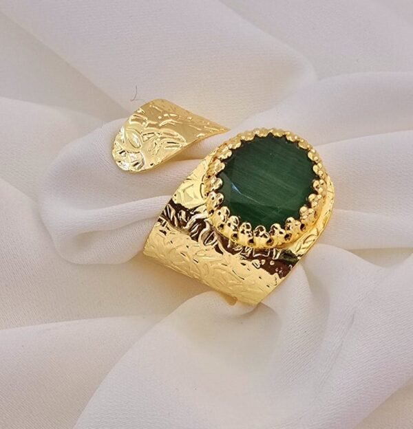 Cat Eye CatGold-Plated Adjustable Ring - Image 5