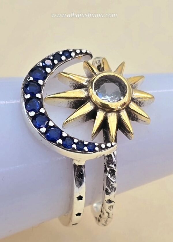 Celestial Moon & Star Ring Silver 925 - Image 4