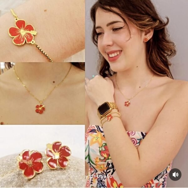 Puerto Rican Maga Flower Necklace Stainless Steel - Image 7