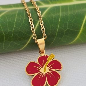 Puerto Rican Maga Flower Necklace Stainless Steel