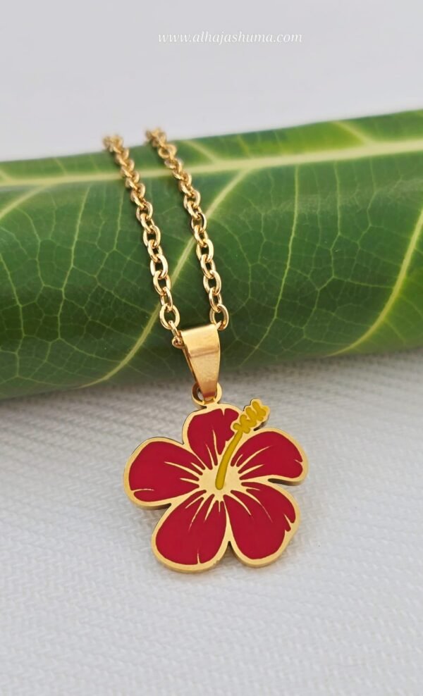 Puerto Rican Maga Flower Necklace Stainless Steel
