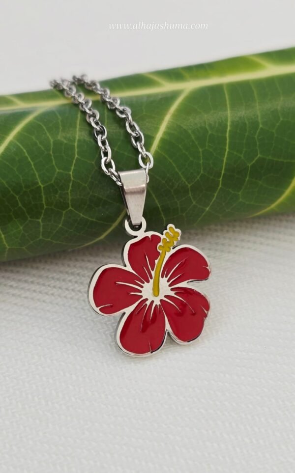 Puerto Rican Maga Flower Necklace Stainless Steel - Image 2