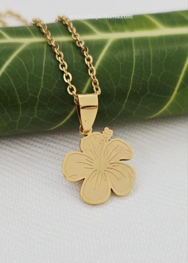 Puerto Rican Maga Flower Necklace Stainless Steel - Image 5