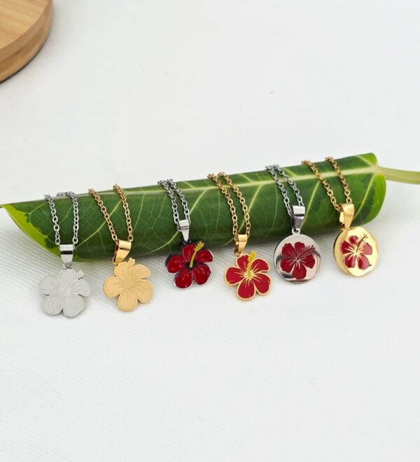 Puerto Rican Maga Flower Necklace Stainless Steel - Image 6