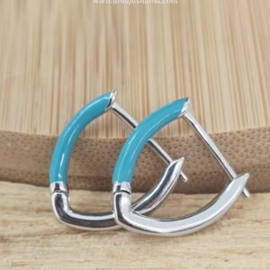 Sterling Silver V Shape Hoop Earring