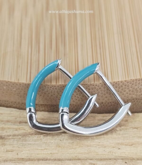 Sterling Silver V Shape Hoop Earring