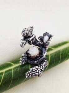 Anillo en Plata 925, angel y serpiente
