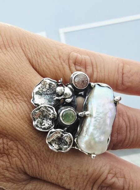 Wispering Coquí Garden Silver Ring 925